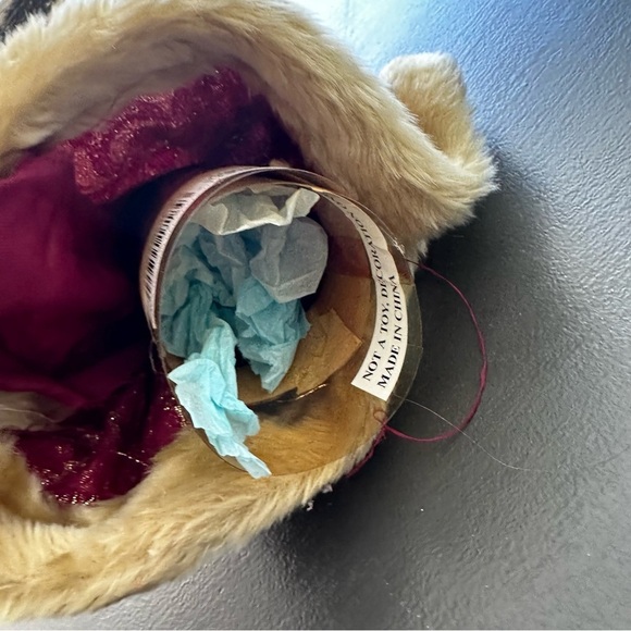 Vintage Christmas Angel Tree Topper Victorian Porcelain Red Feathers Wings Gold - Picture 5 of 13